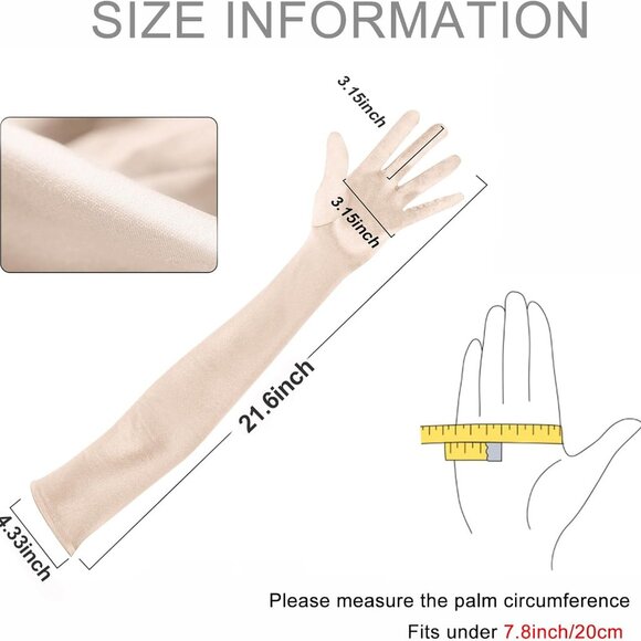 Long Opera Party Gloves for Women 1920s 20s Satin Gloves Costumes Elbow Length B - Picture 4 of 4